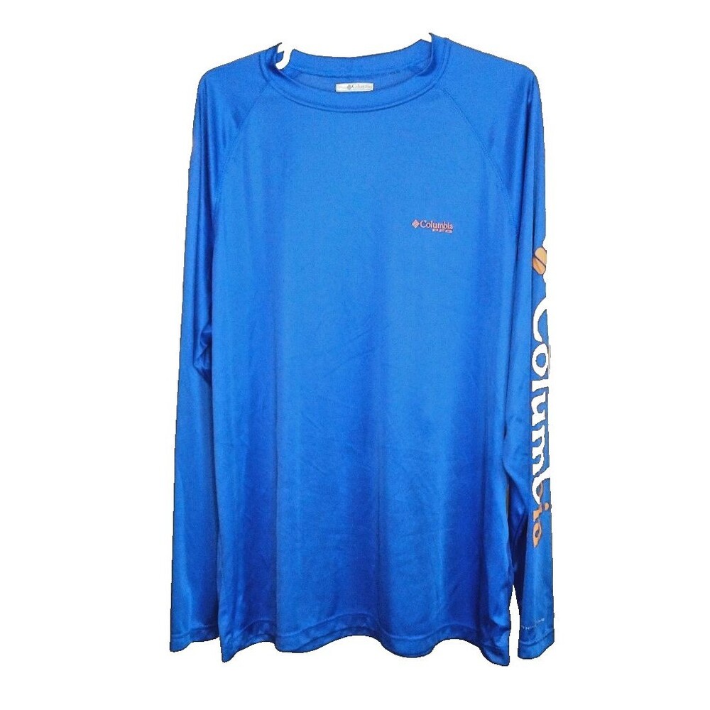 Columbia PFG Terminal Tackle Long Sleeve TShirt Blue Men s Size XL